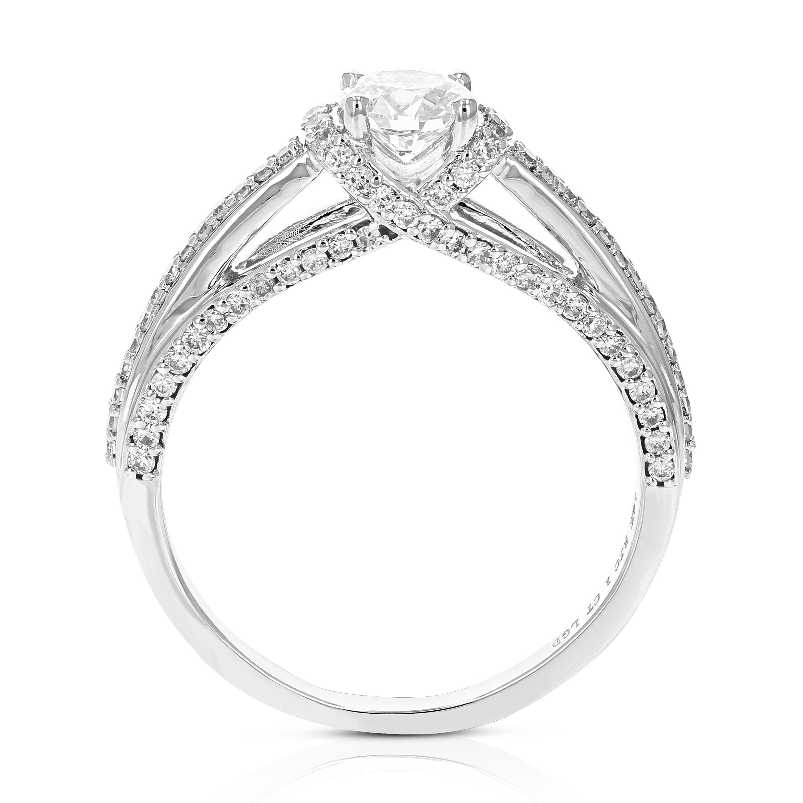 Round Split Shank Diamond Engagement Ring