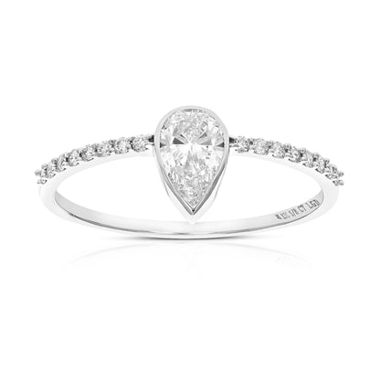 5/8 cttw Wedding Engagement Ring for Women, Round Lab Grown Diamond Ring in 14K White Gold, Prong Setting