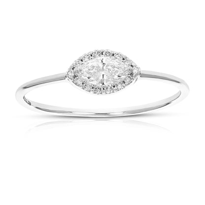 1/3 cttw Wedding Engagement Ring for Women, Round Lab Grown Diamond Ring in 14K White Gold, Prong Setting