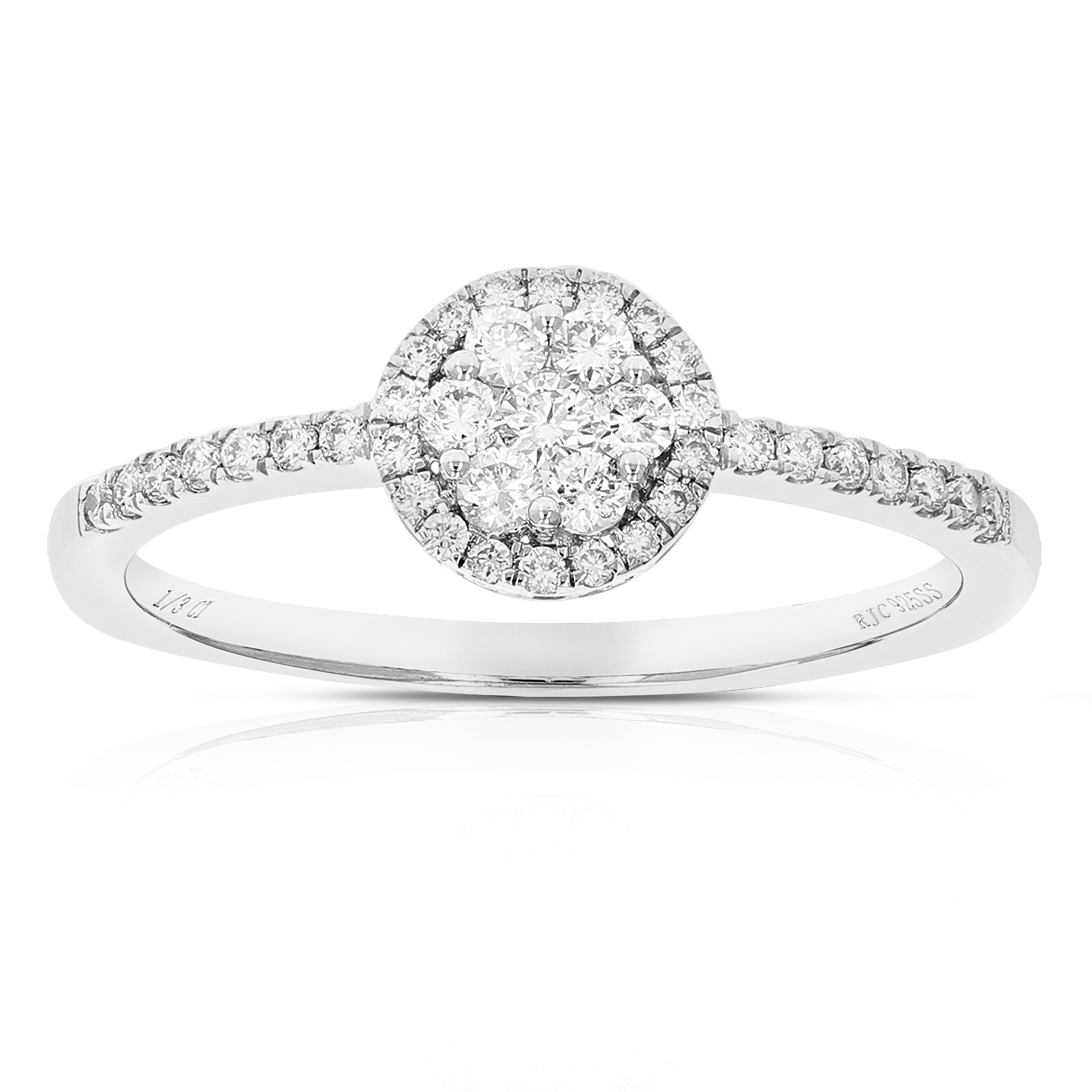 Floral Halo Cluster Diamond Engagement Ring