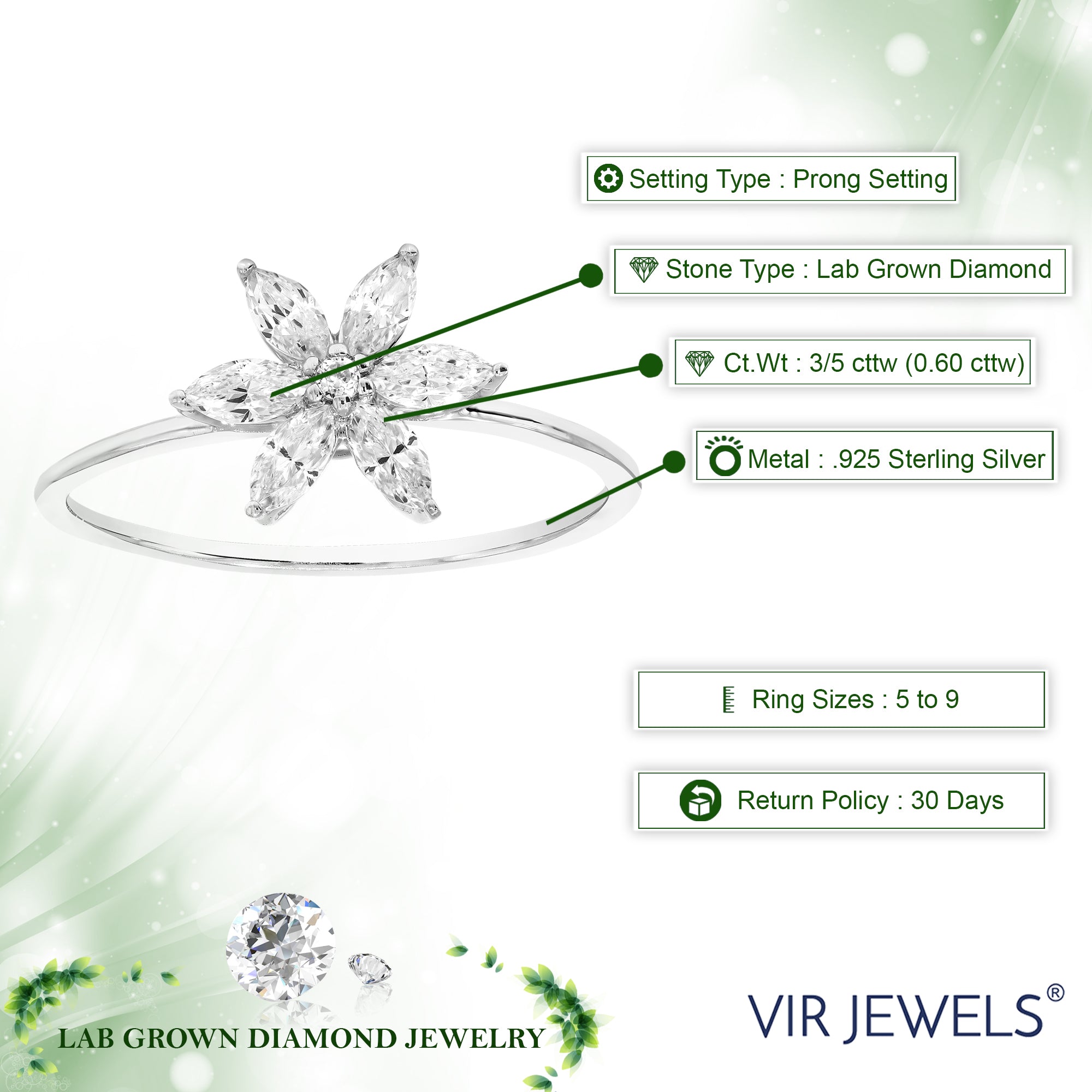 Flower Diamond Ring