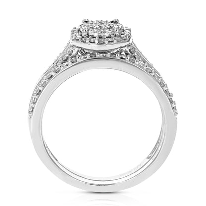 Oval Diamond Bridal Ring Set