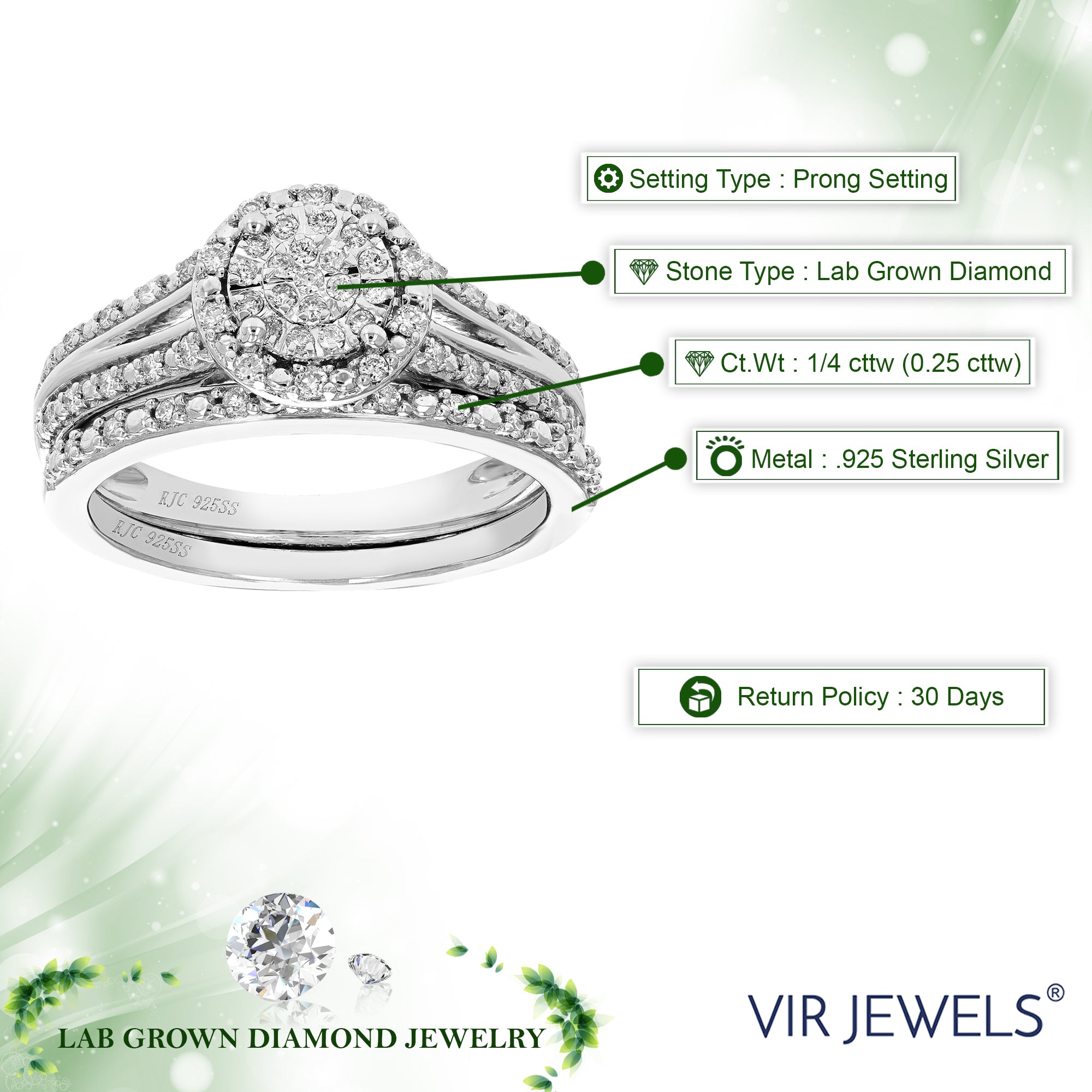 Oval Diamond Bridal Ring Set