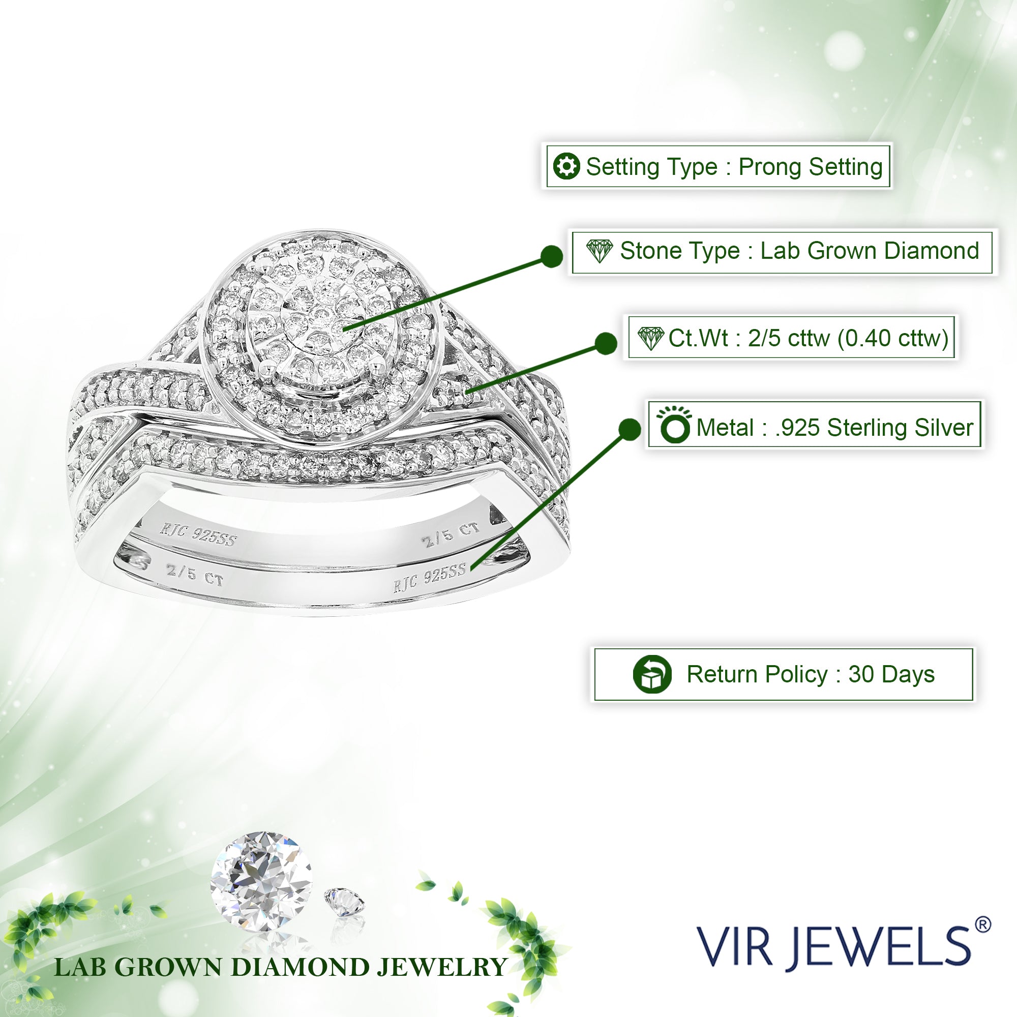 Round Braided Diamond Bridal Set