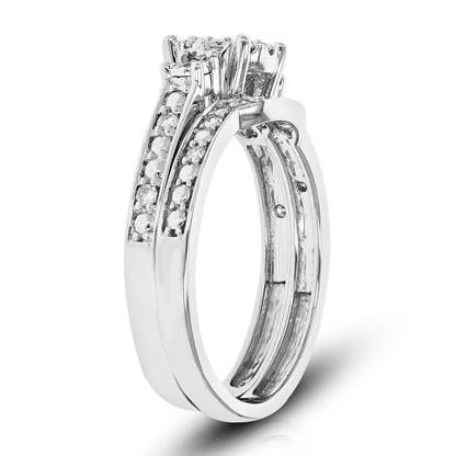 Three Stone Diamond Bridal Set