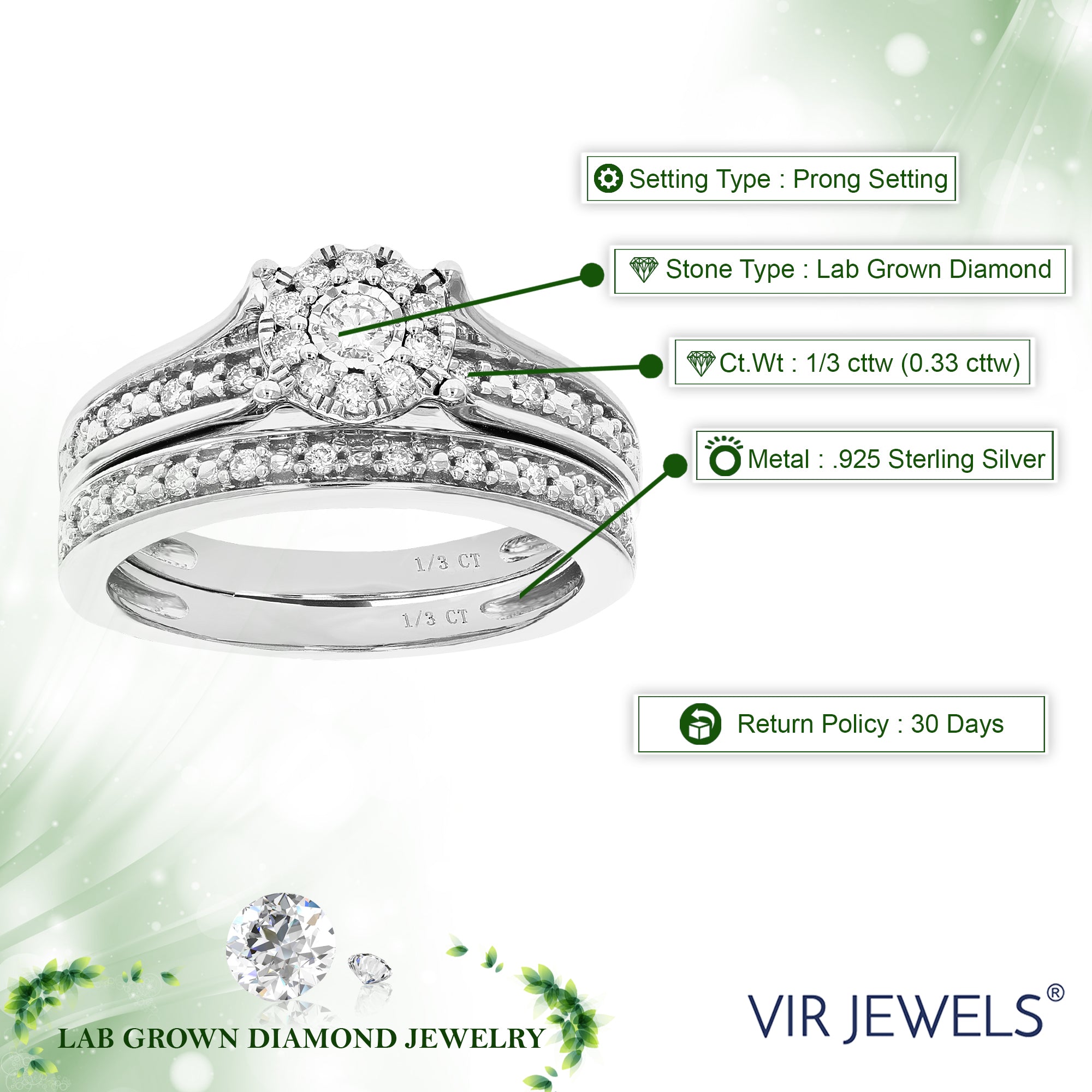 Round Composite Diamond Bridal Set