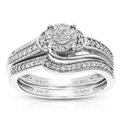 Round Swirl Diamond Bridal Set