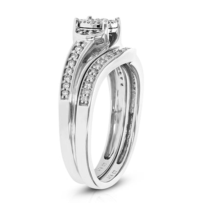 Round Swirl Diamond Bridal Set