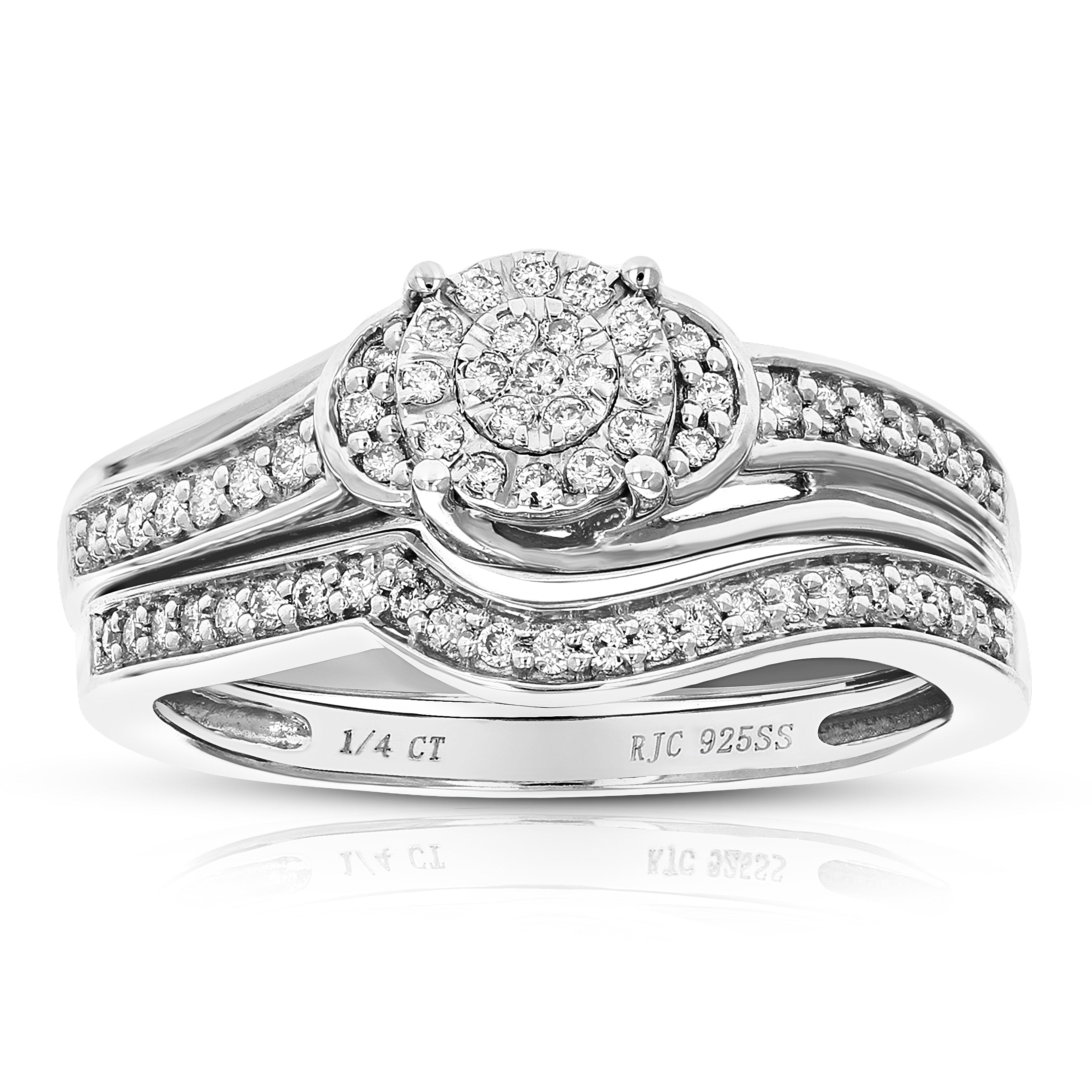 Round Swirl Diamond Bridal Set