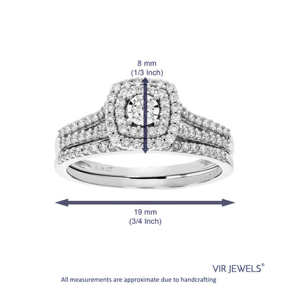 Cushion Halo Diamond Bridal Set