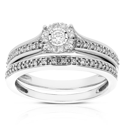 Round Split Diamond Bridal Set