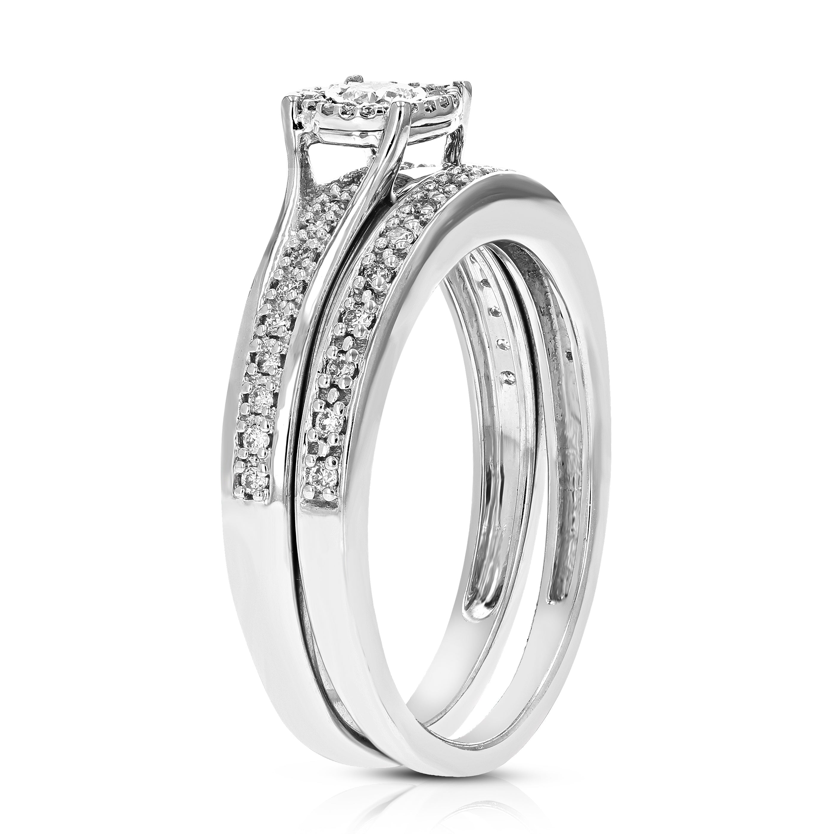 Round Split Diamond Bridal Set