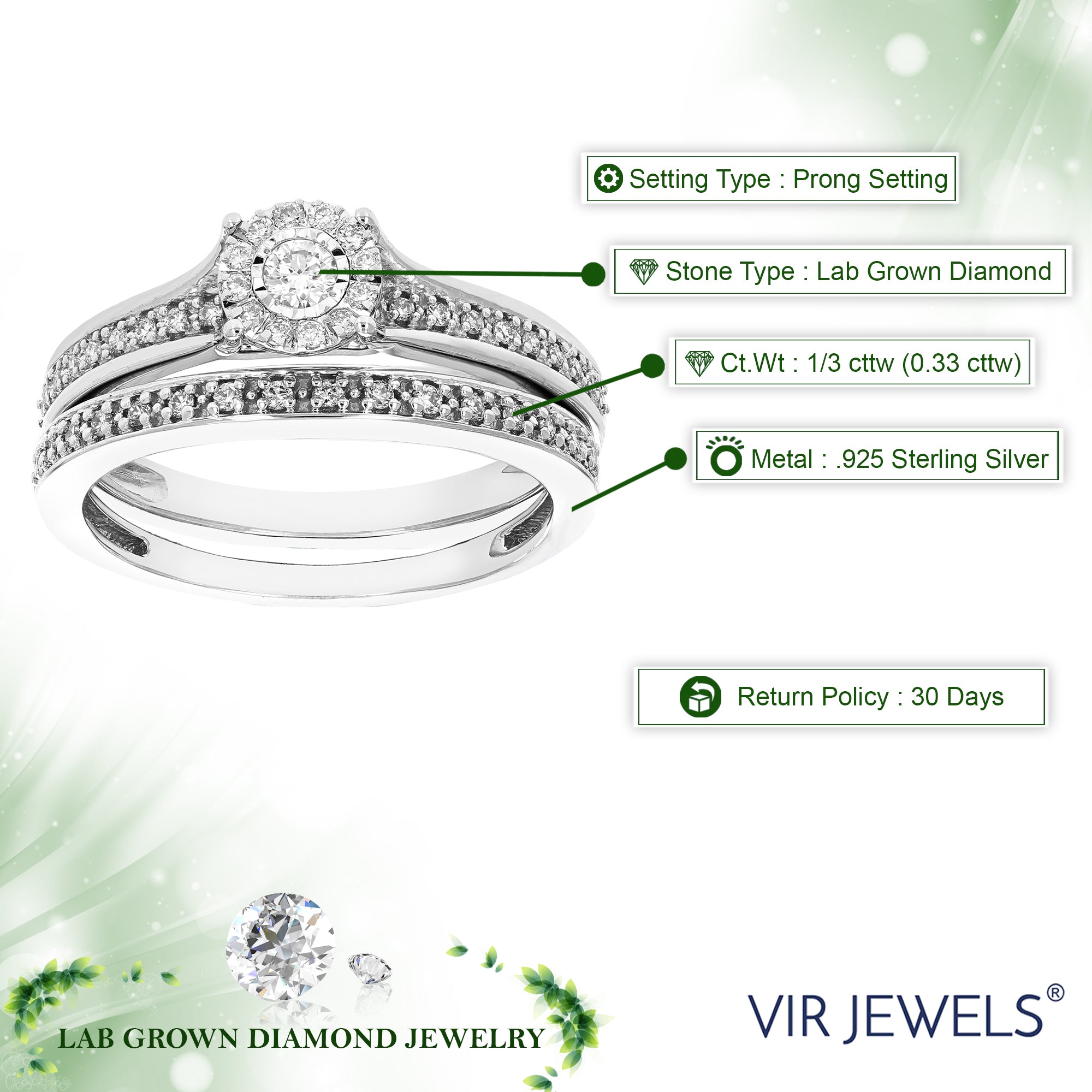 Round Split Diamond Bridal Set