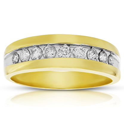 Comfort Fit Diamond Wedding Band