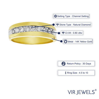 Comfort Fit Diamond Wedding Band