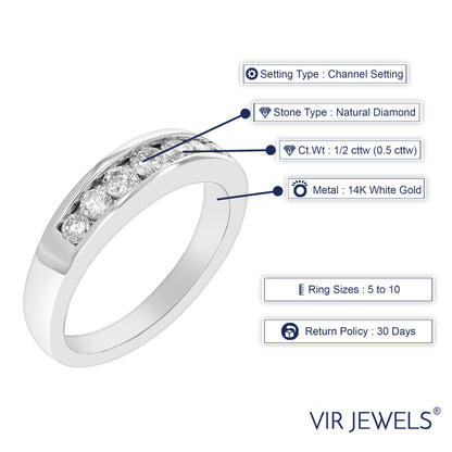 Diamond Comfort Fit Channel Wedding Band