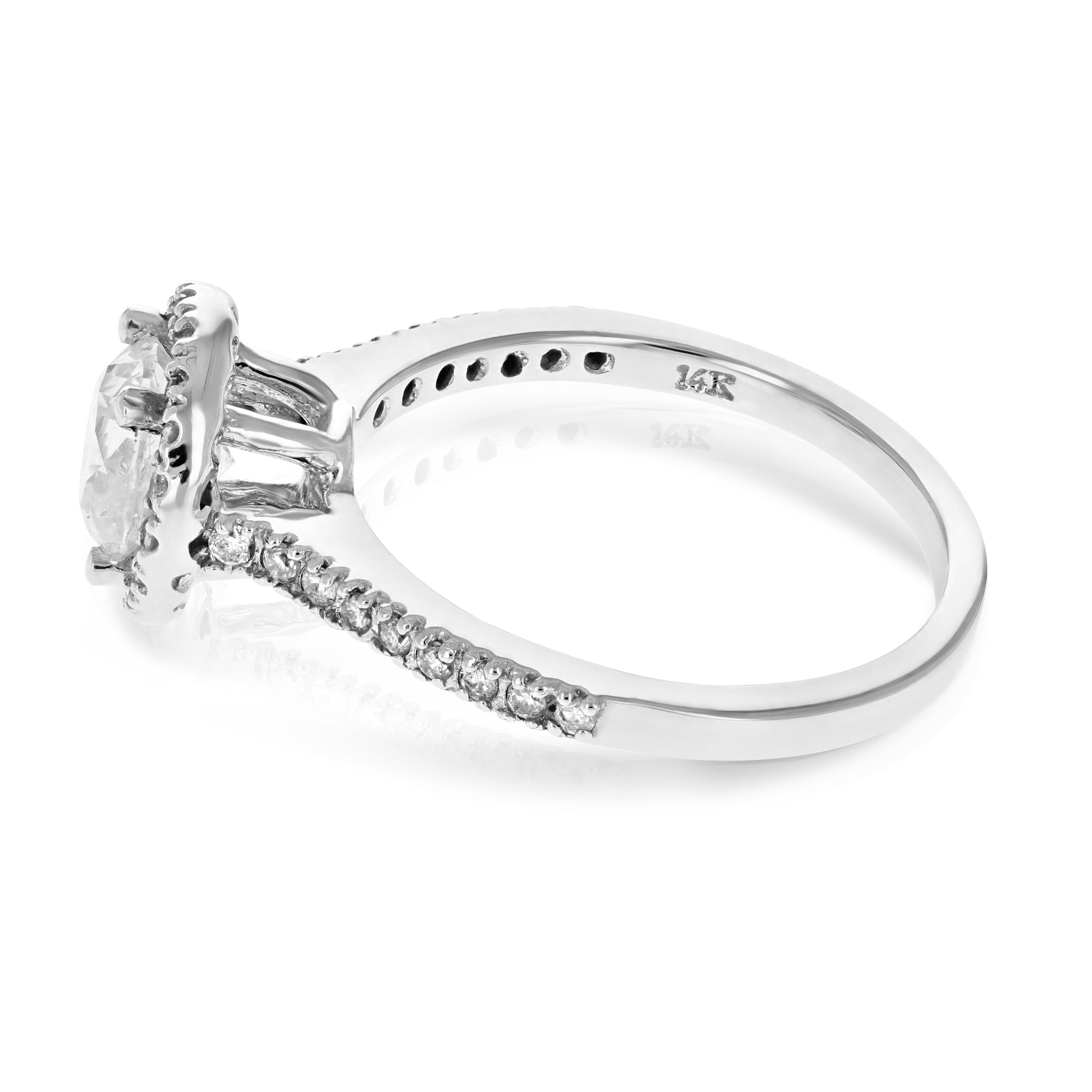 French Pave Diamond Engagement Ring