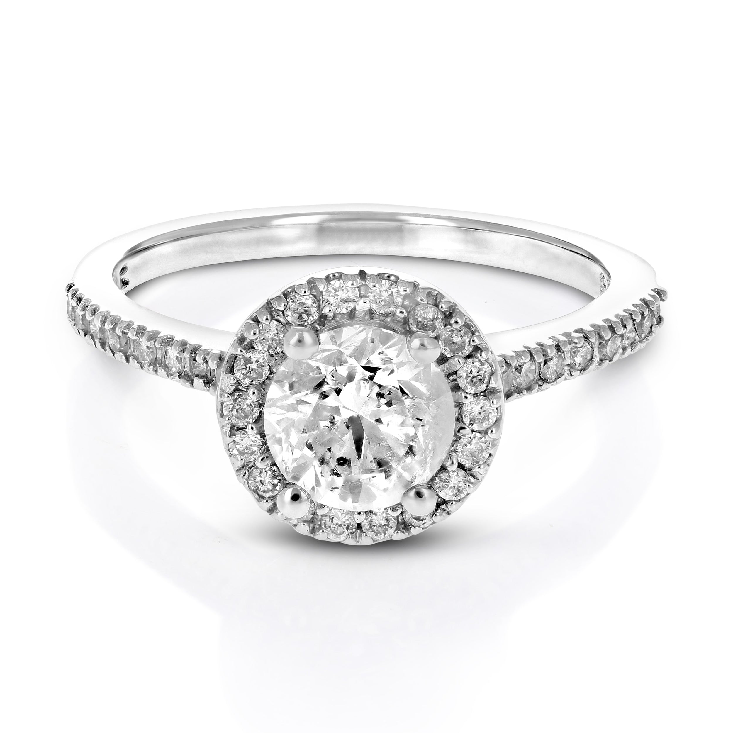 French Pave Diamond Engagement Ring