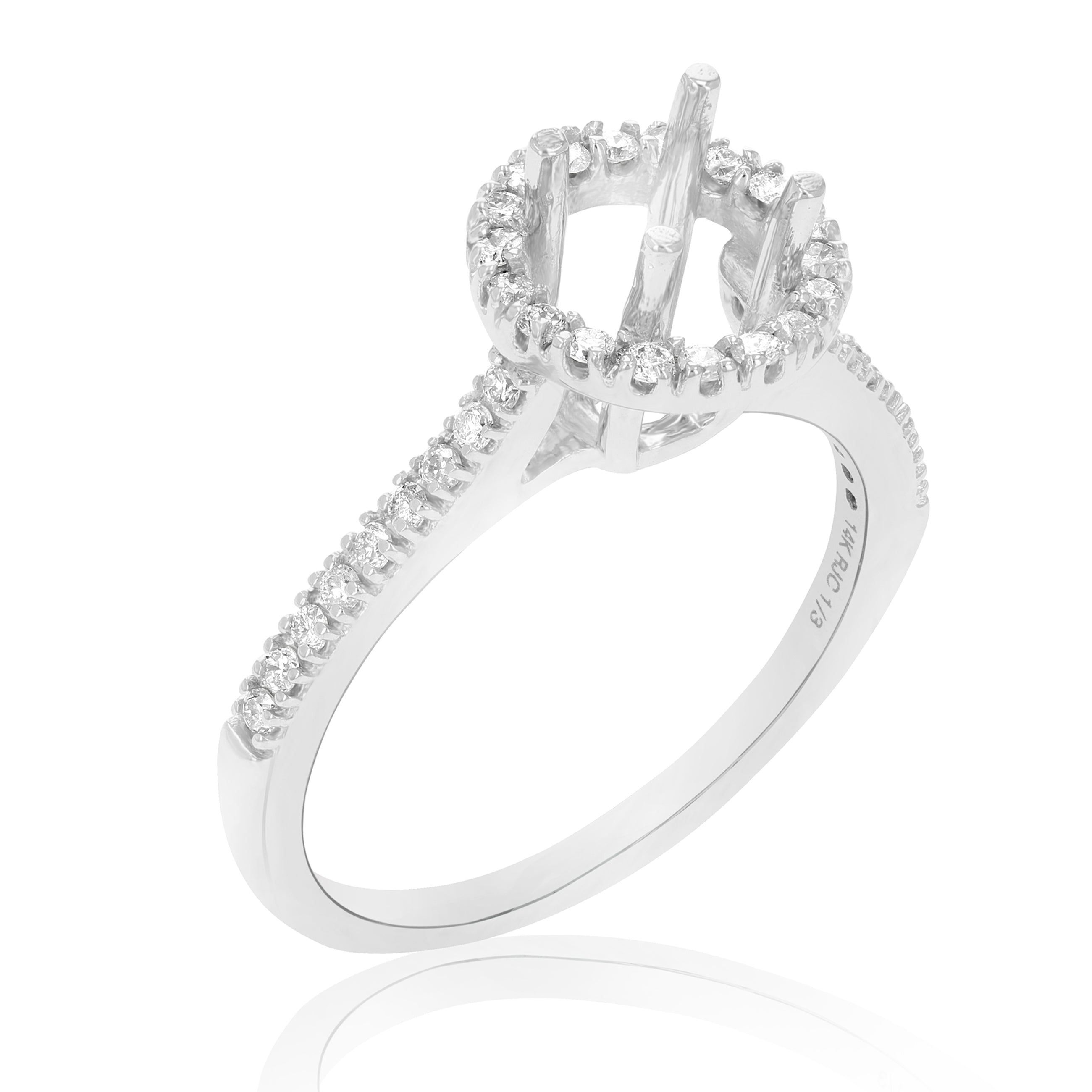 Semi Mount Halo Diamond Engagement Ring