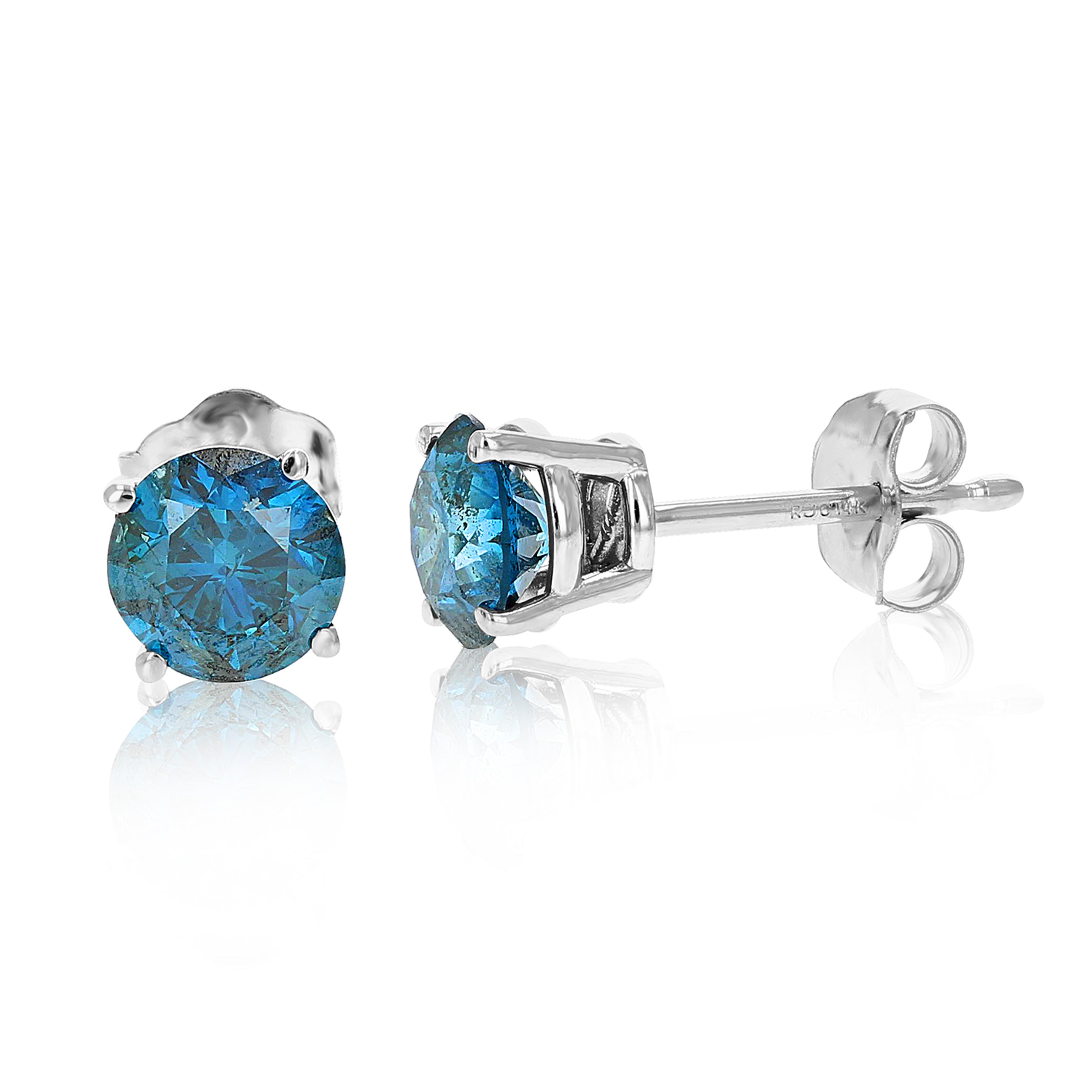 Blue Diamond Stud Earrings