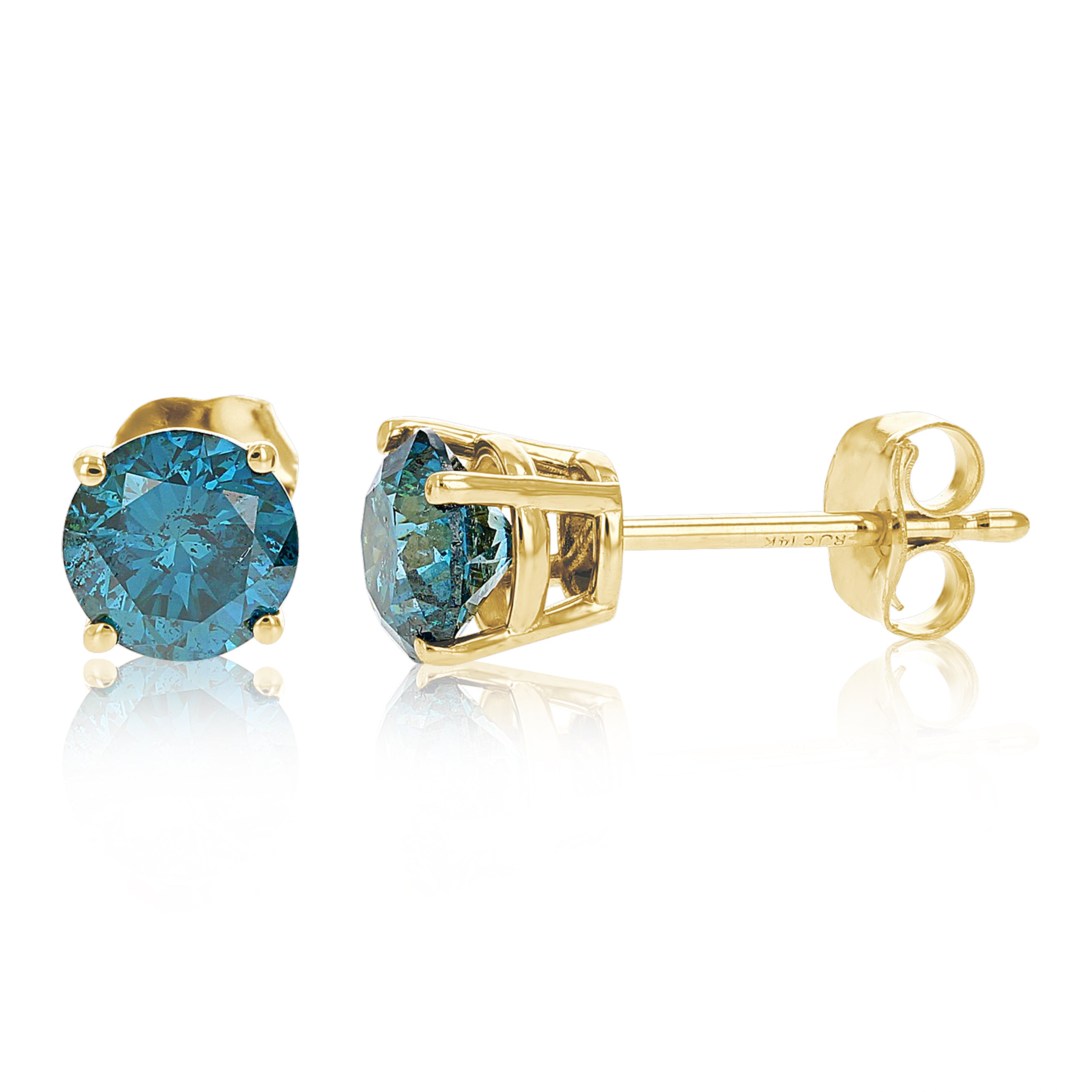 Blue Diamond Stud Earrings