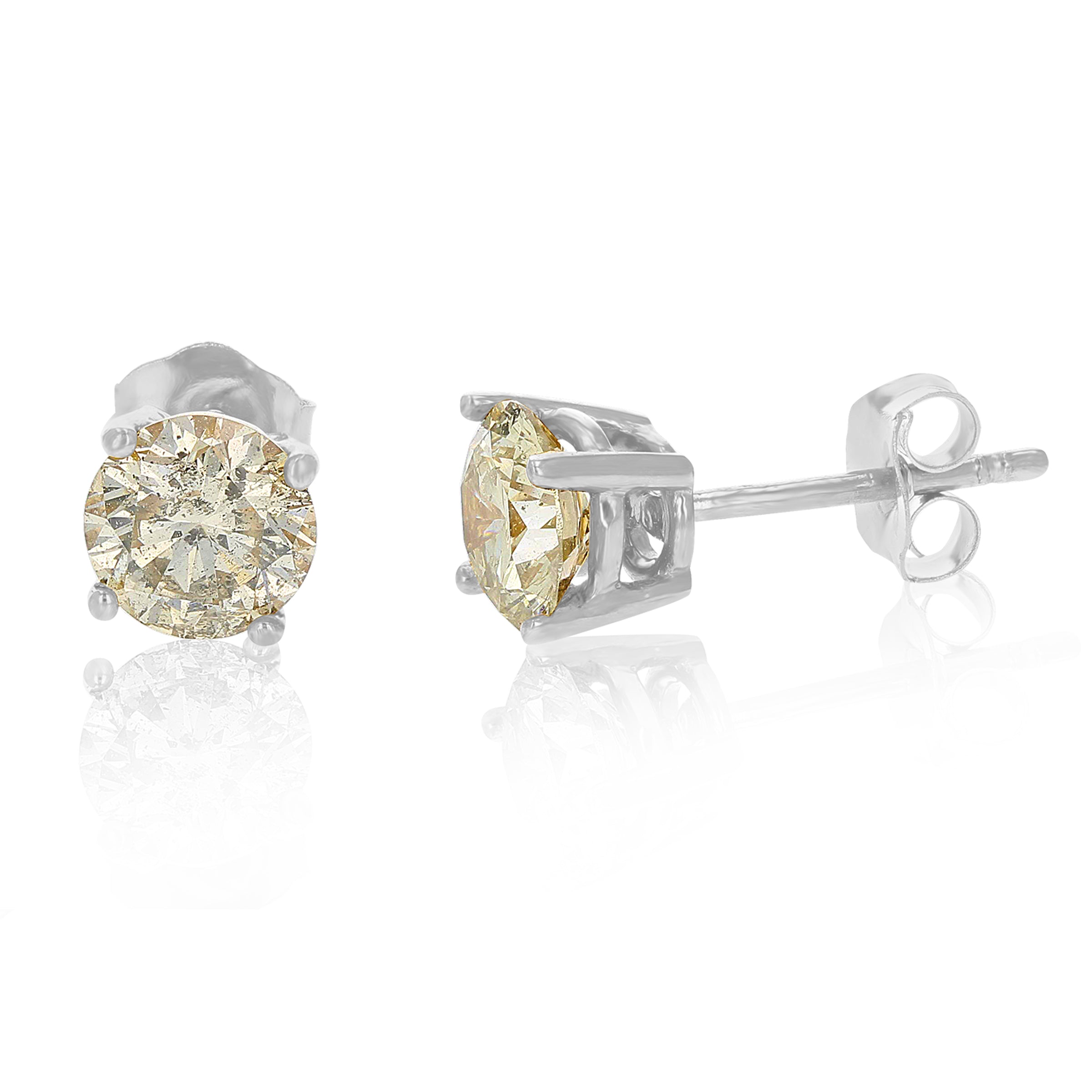 Champagne Diamond Classic Stud Earrings