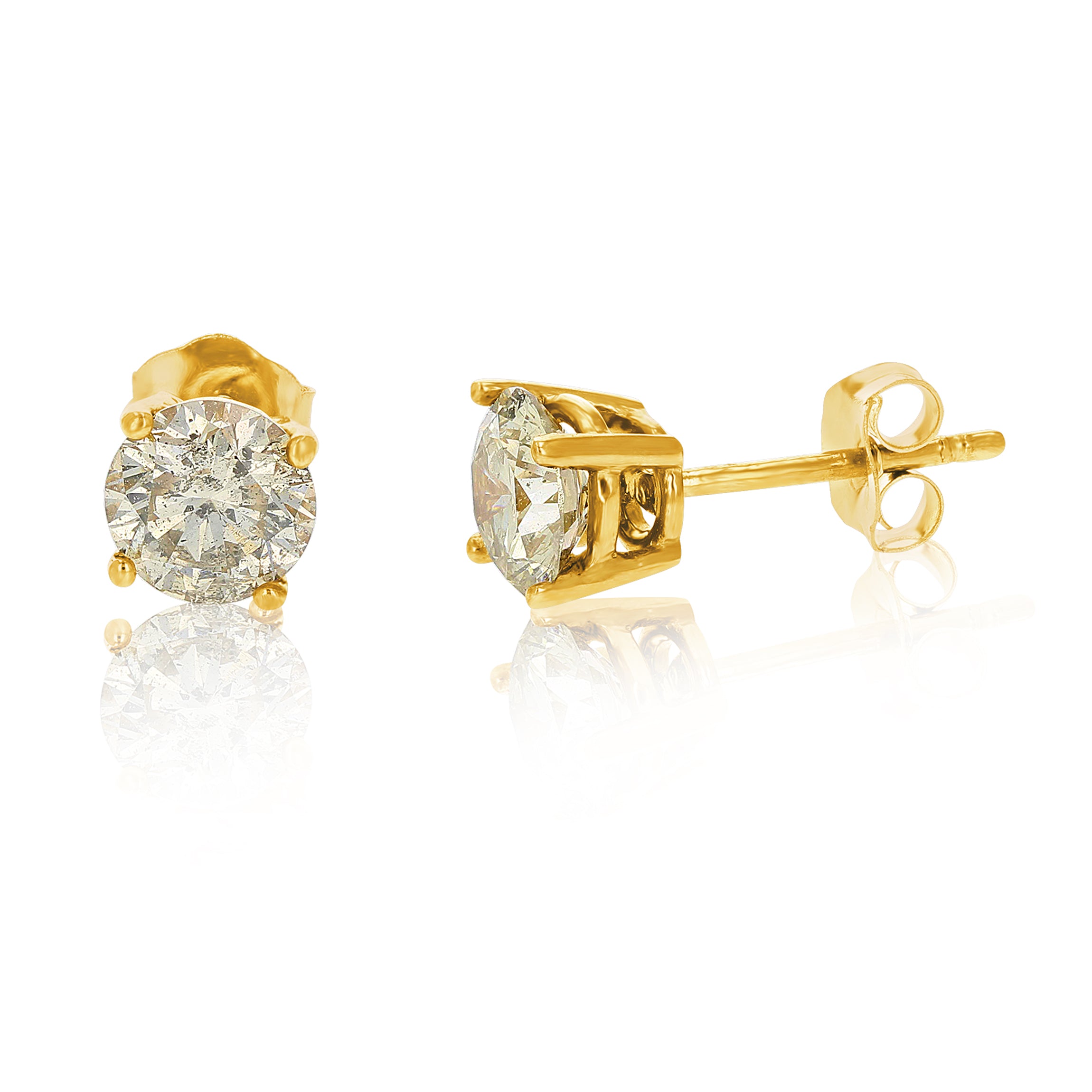 Champagne Diamond Classic Stud Earrings