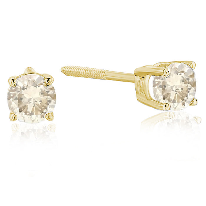 Classic Champagne Diamond Stud Earrings