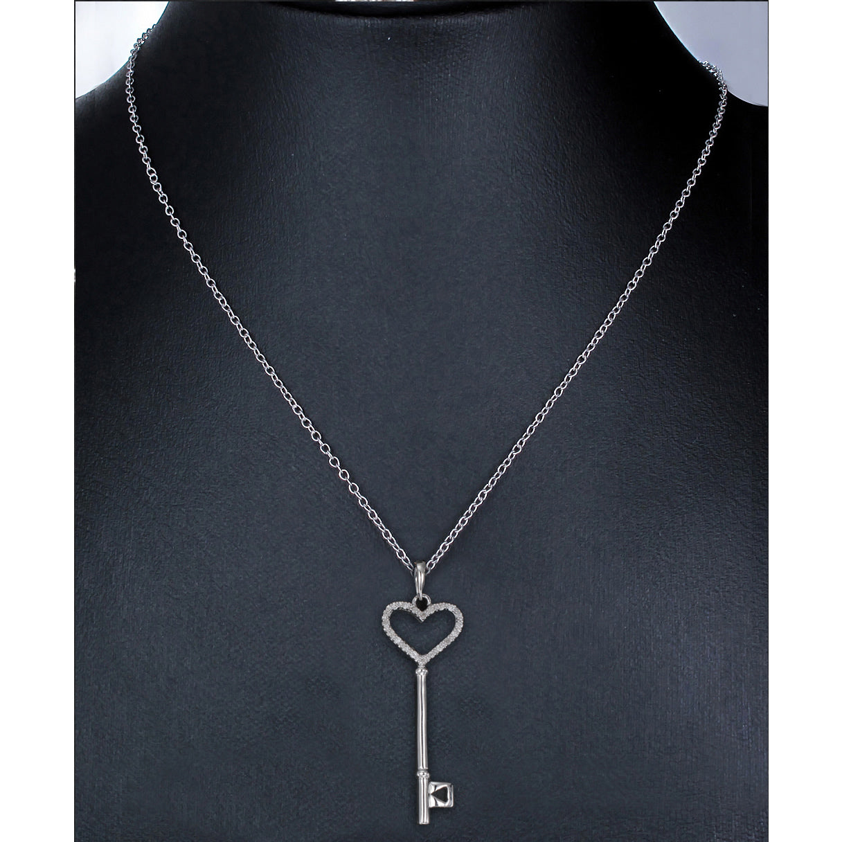 Heart Key Diamond Pendant Necklace