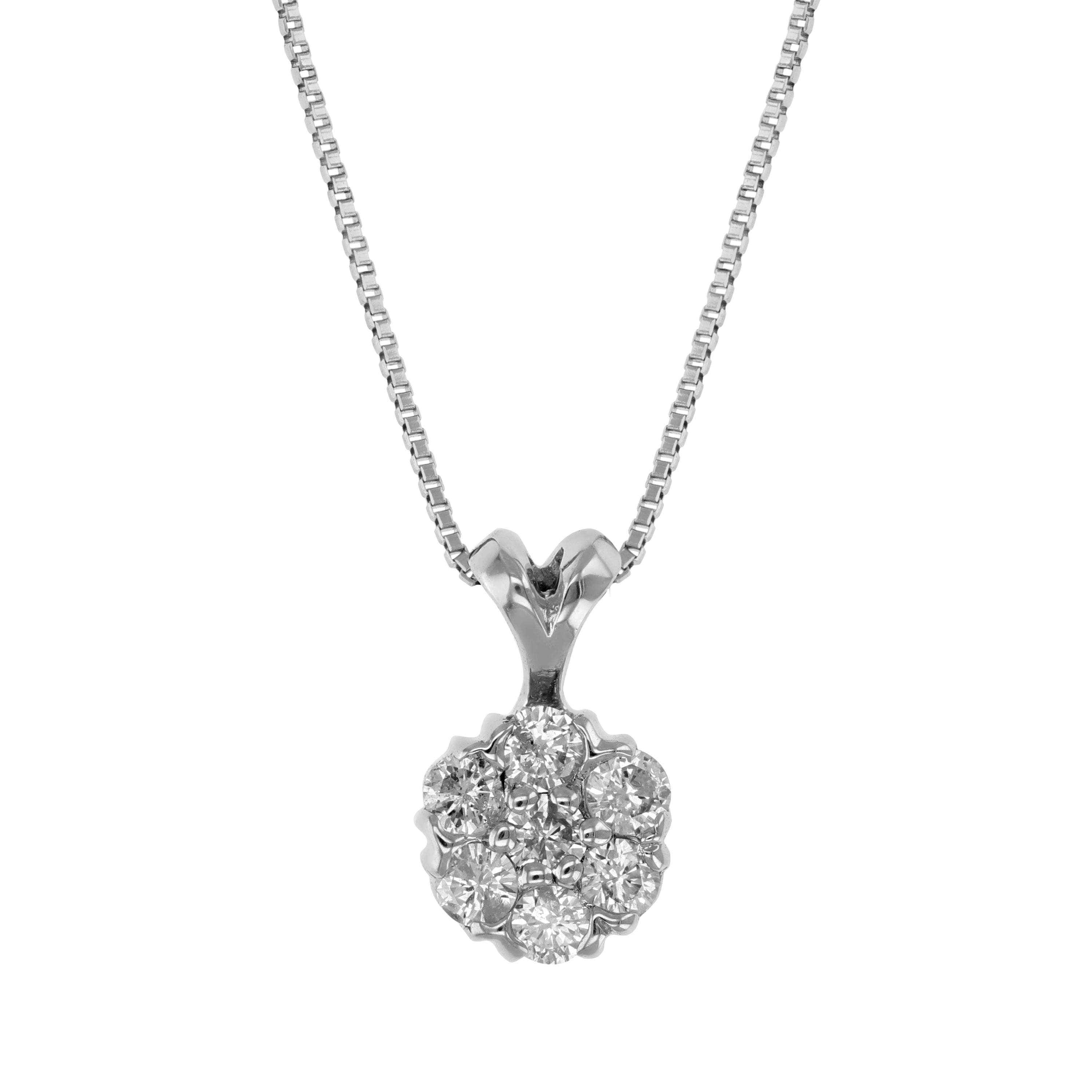 Flower Composite Diamond Pendant Necklace