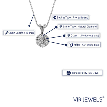 Flower Composite Diamond Pendant Necklace