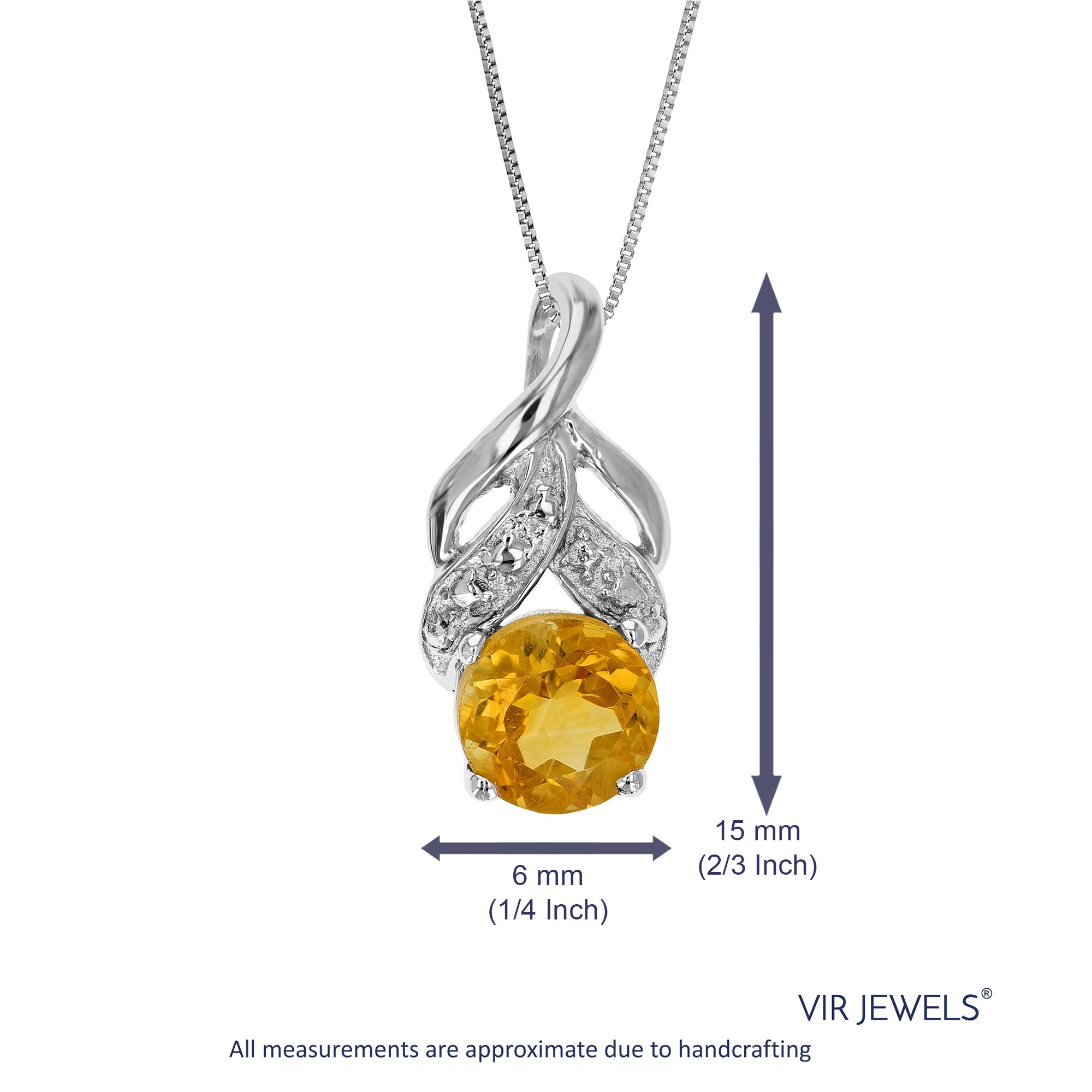 Stunning 925 Sterling Silver Citrine outlet Necklace