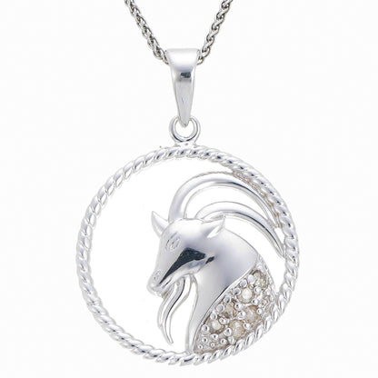 Zodiac Sign Diamond Pendant Necklace