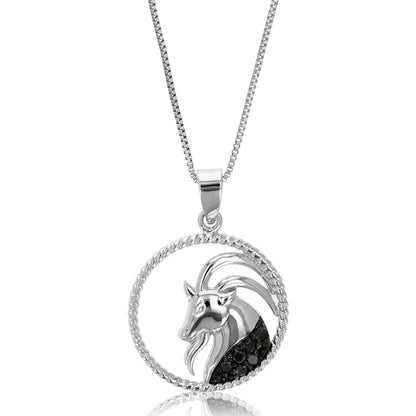 1/8 cttw Diamond Zodiac Pendant Necklace in Silver