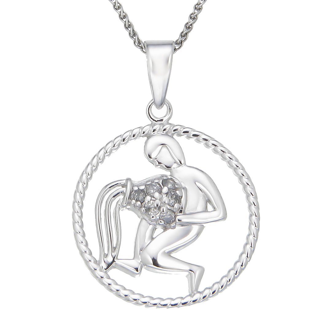 Zodiac Sign Diamond Pendant Necklace