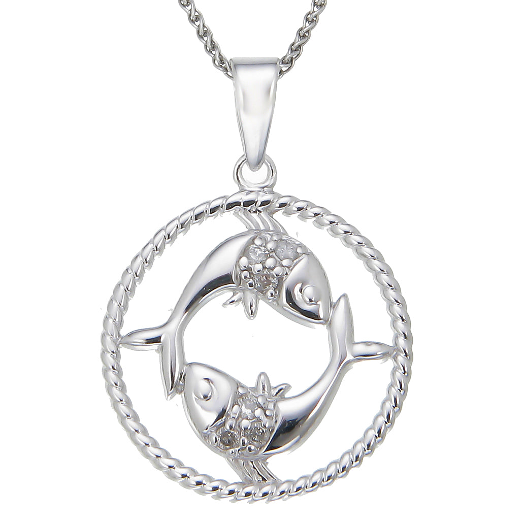 Zodiac Sign Diamond Pendant Necklace