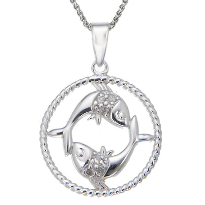 Zodiac Sign Diamond Pendant Necklace