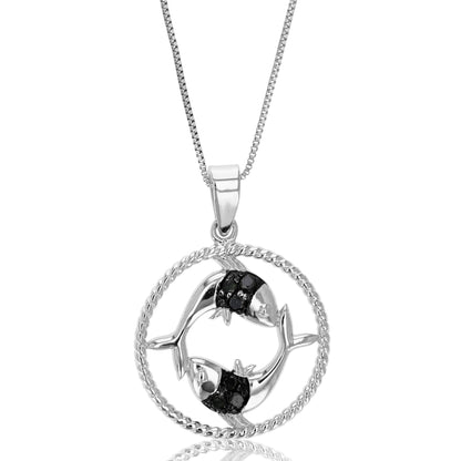 1/8 cttw Diamond Zodiac Pendant Necklace in Silver