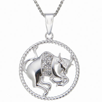 Zodiac Sign Diamond Pendant Necklace