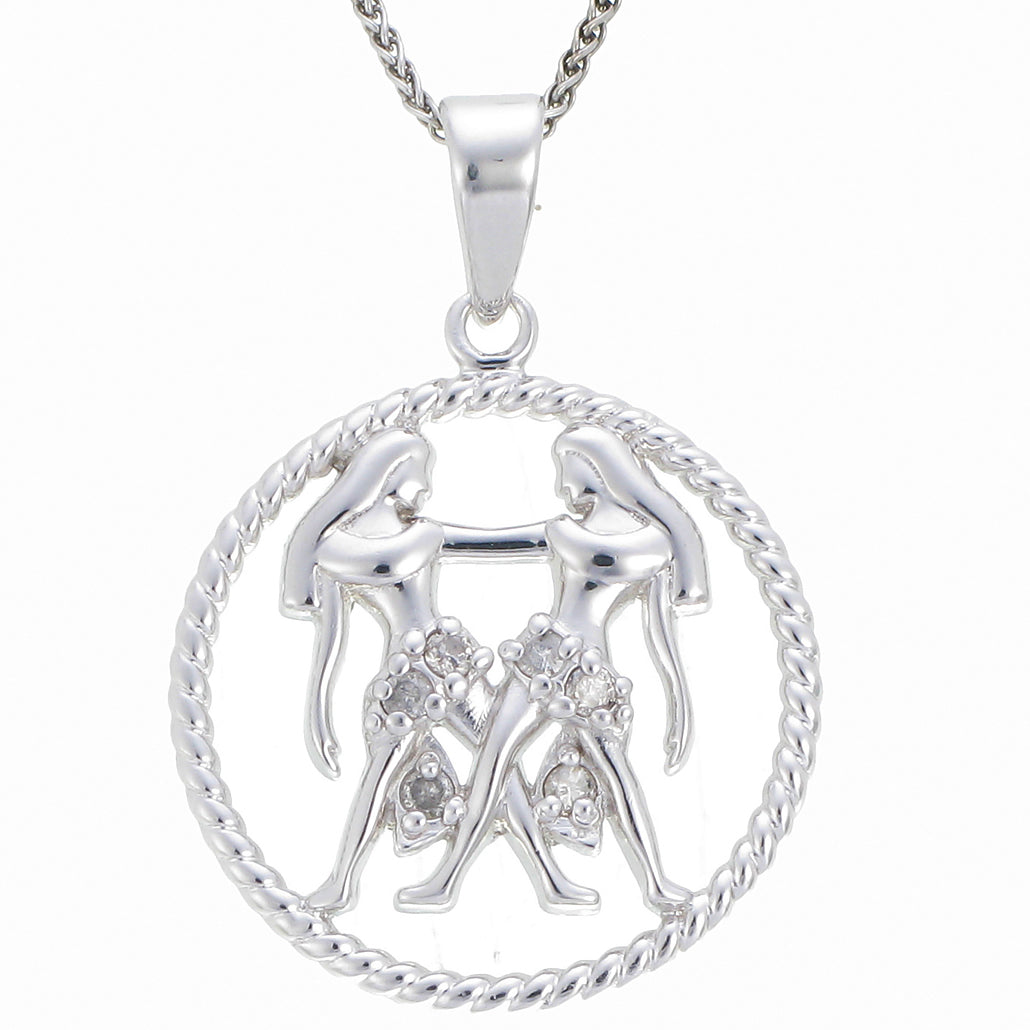 Zodiac Sign Diamond Pendant Necklace