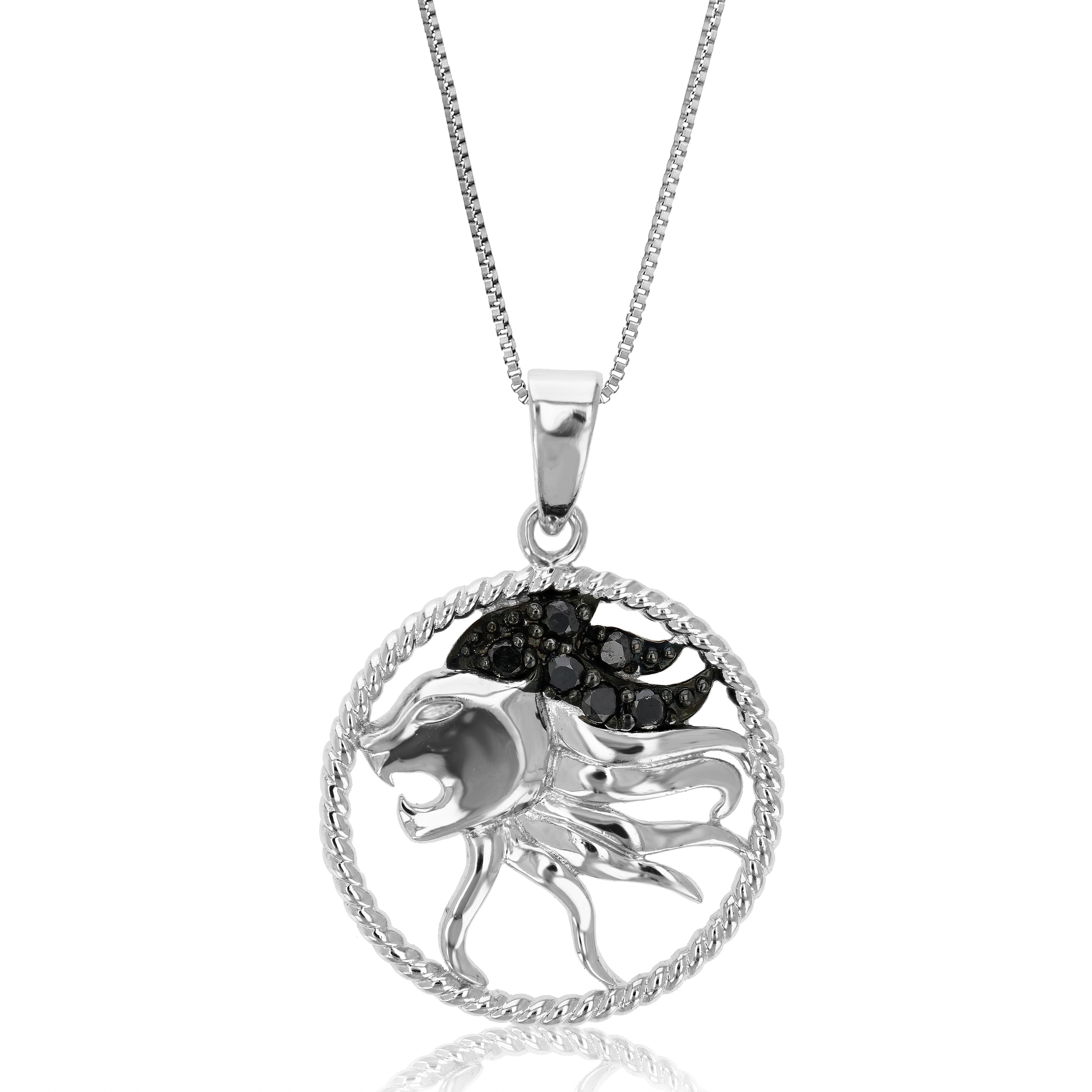 1/8 cttw Diamond Zodiac Pendant Necklace in Silver