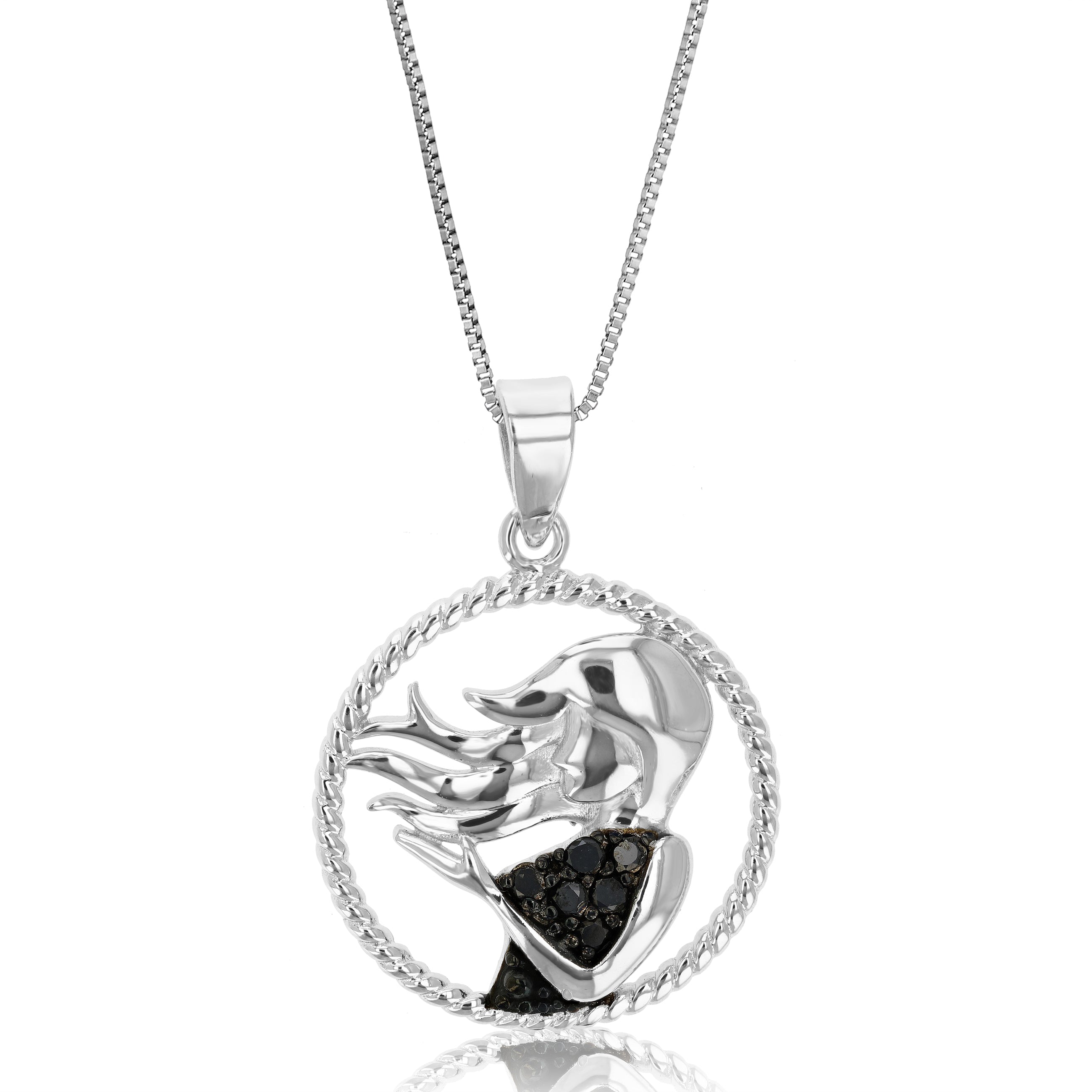 1/8 cttw Diamond Zodiac Pendant Necklace in Silver