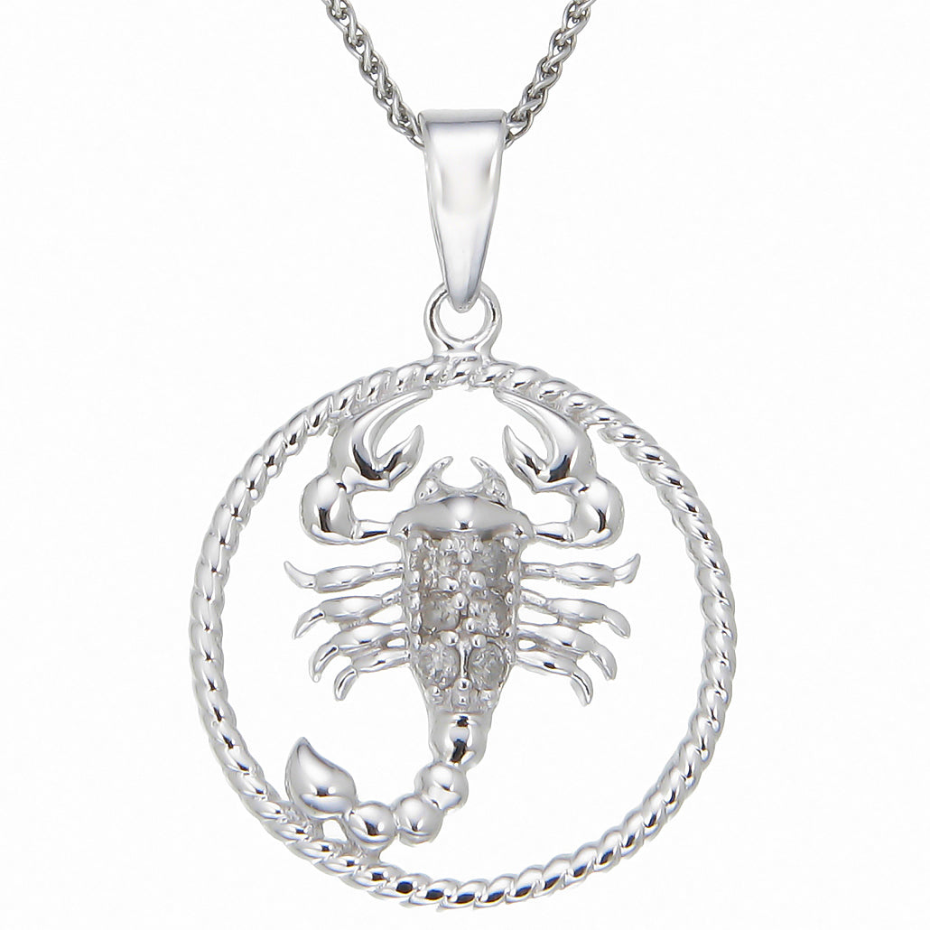 1/8 cttw Diamond Zodiac Pendant in Sterling Silver