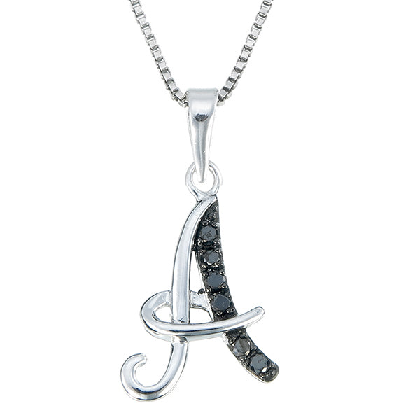 Diamond Alphabet Pendant Necklace