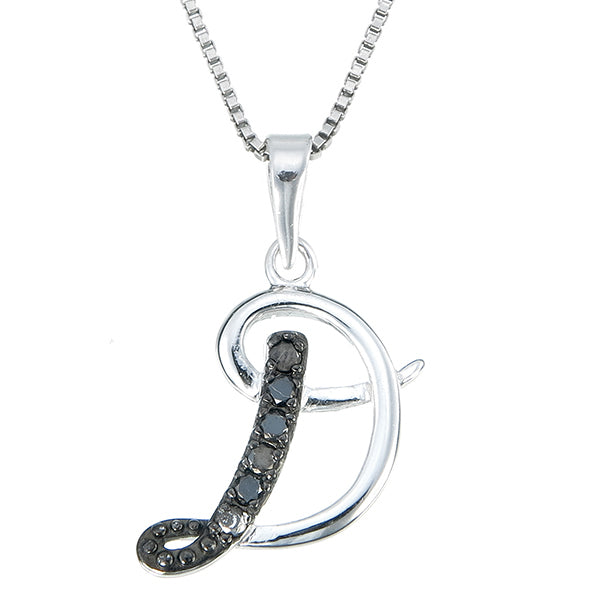 Diamond Alphabet Pendant Necklace