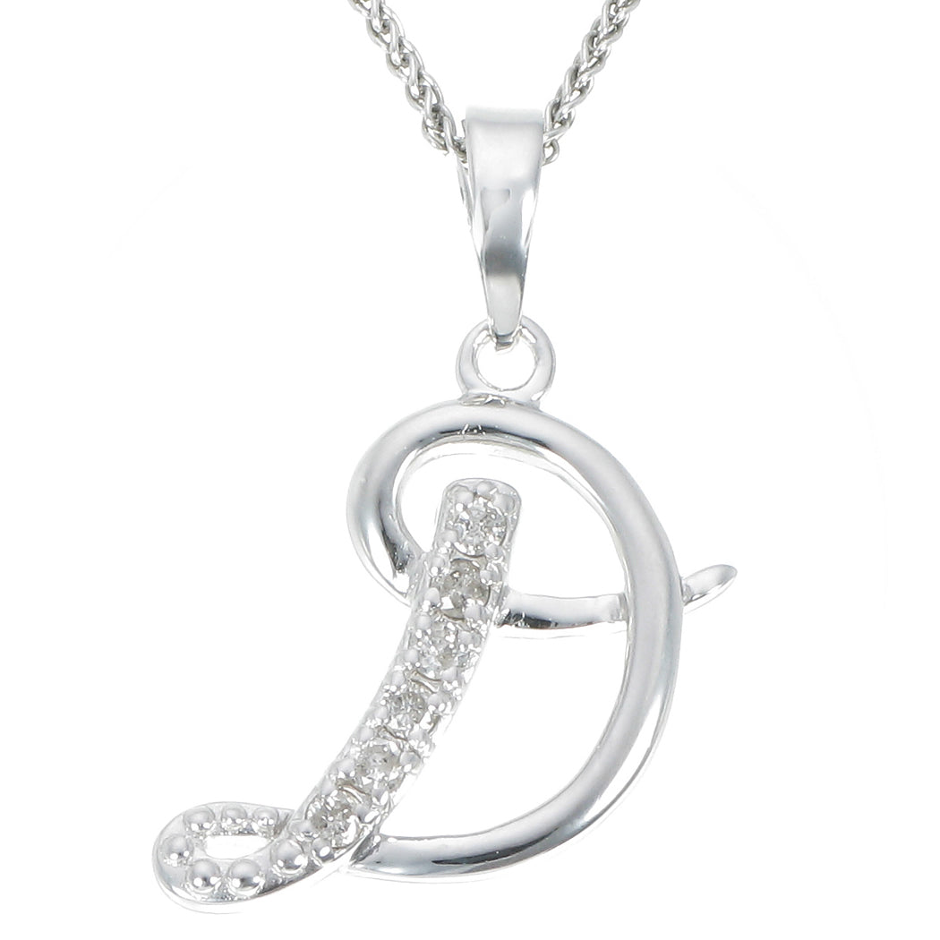 Alphabet Pendant Diamond Necklace