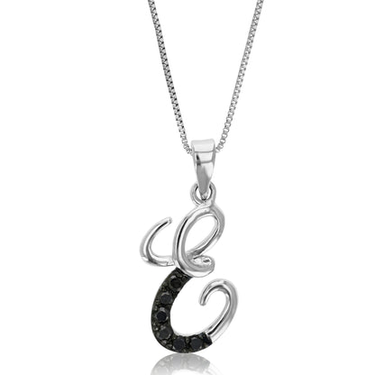 1/8 cttw Diamond Alphabet Pendant Necklace in Silver