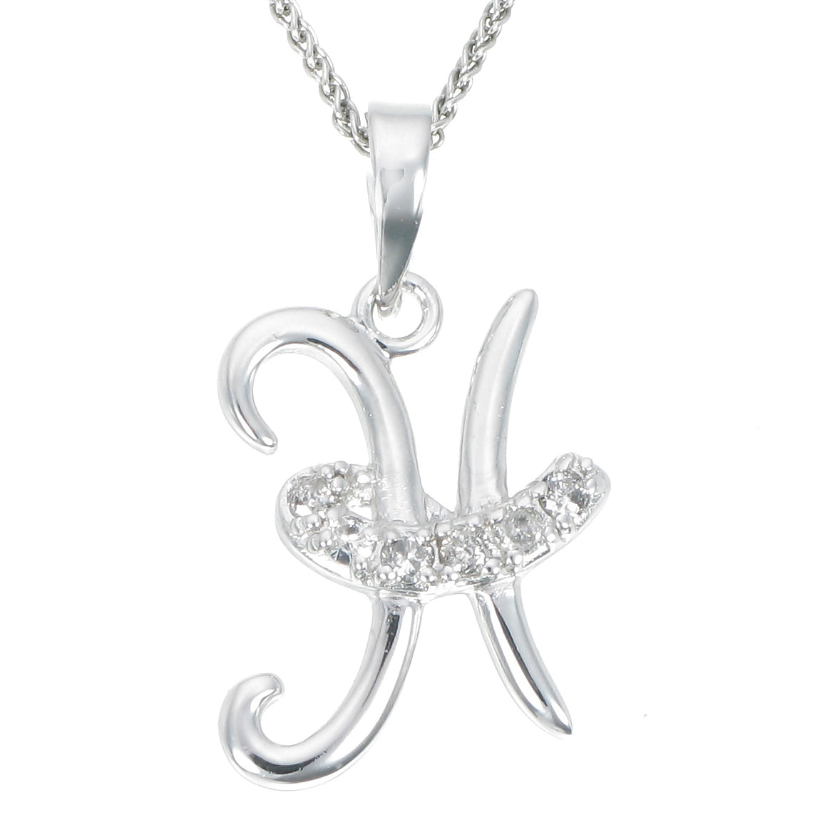 Alphabet Pendant Diamond Necklace