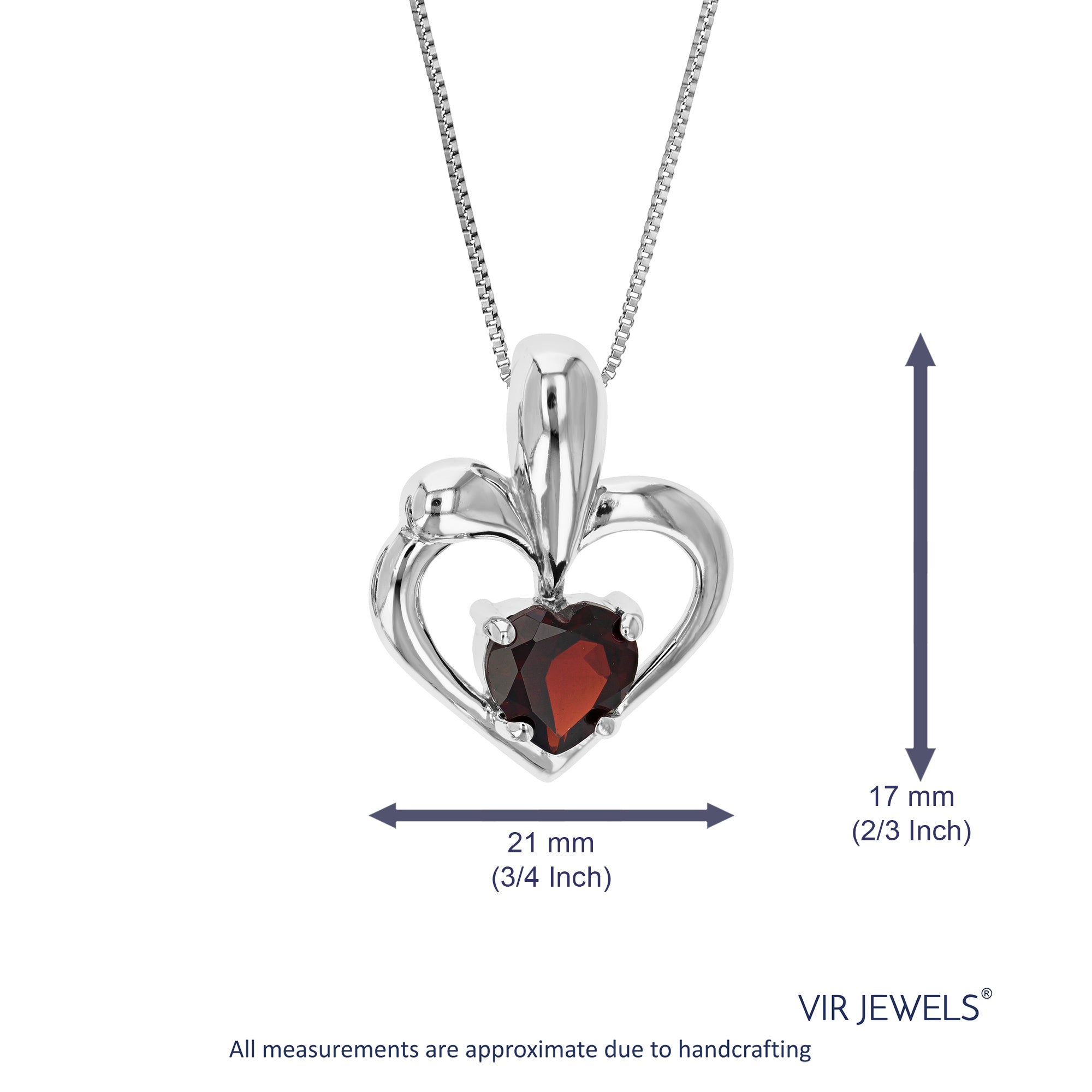 Sterling Silver and Garnet Heart Necklace – Mark Poulin Jewelry