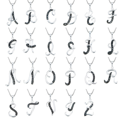 Diamond Alphabet Pendant Necklace